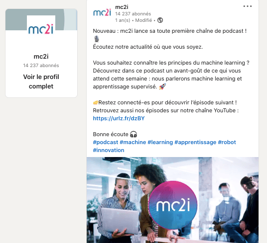 Image réseaux sociaux LinkedIn sur un podcast innovant qui parle des nouvelles technologies